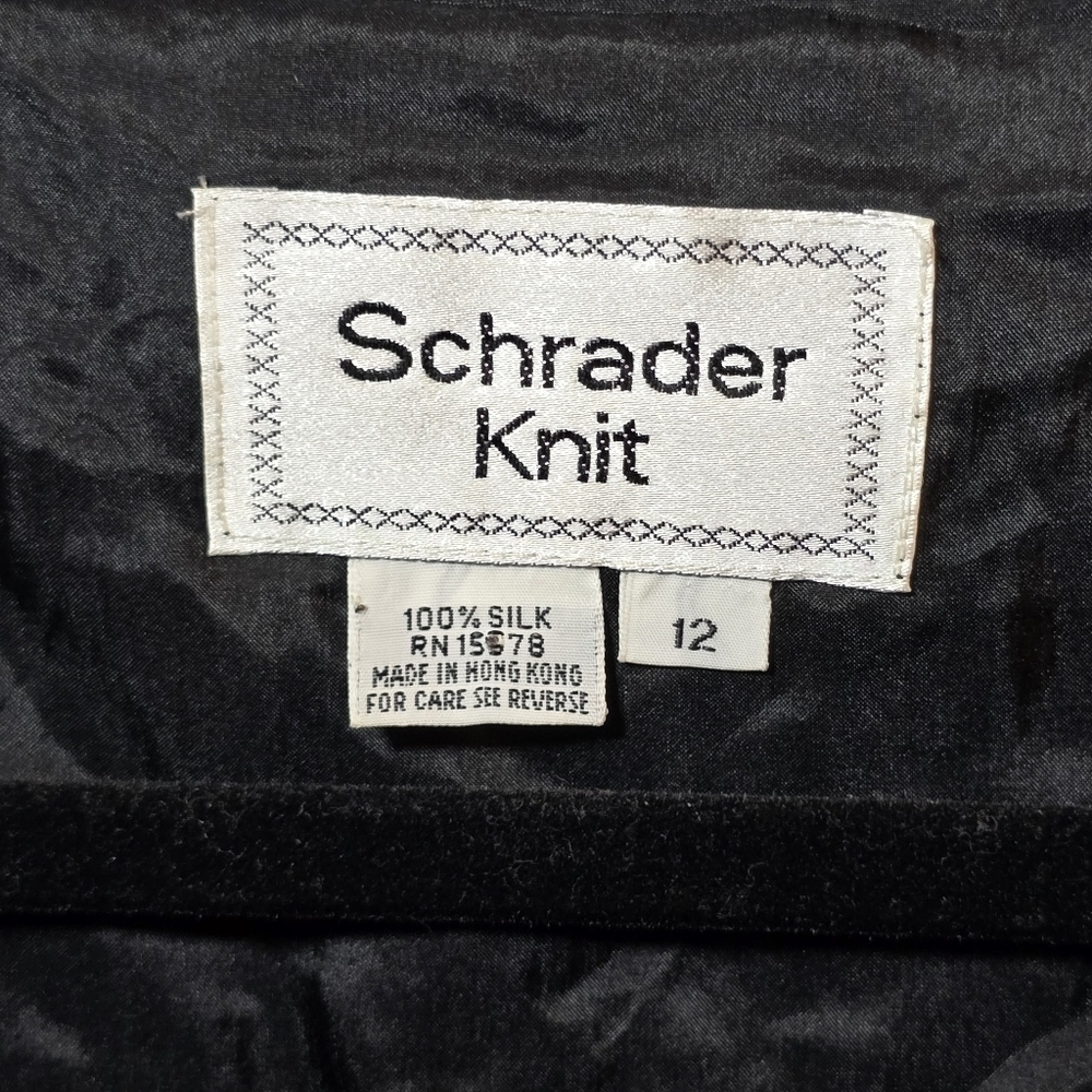 Vintage Schrader Knits 100% Silk Black Sequin Beaded Color Block Short Sleeve 12 - Picture 4 of 7